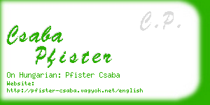 csaba pfister business card